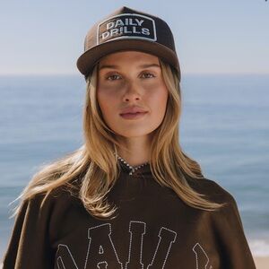 Daily Drills Patch Trucker Hat in Coco And Lake Day